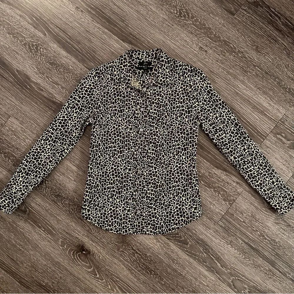 J. crew Slim Leopard Button Down